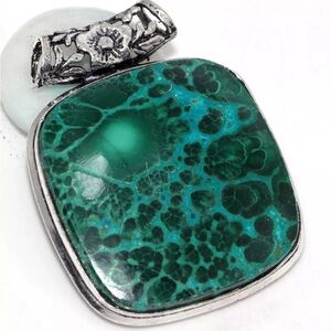 Genuine Chrysocolla Malachite, Gemstone pendant